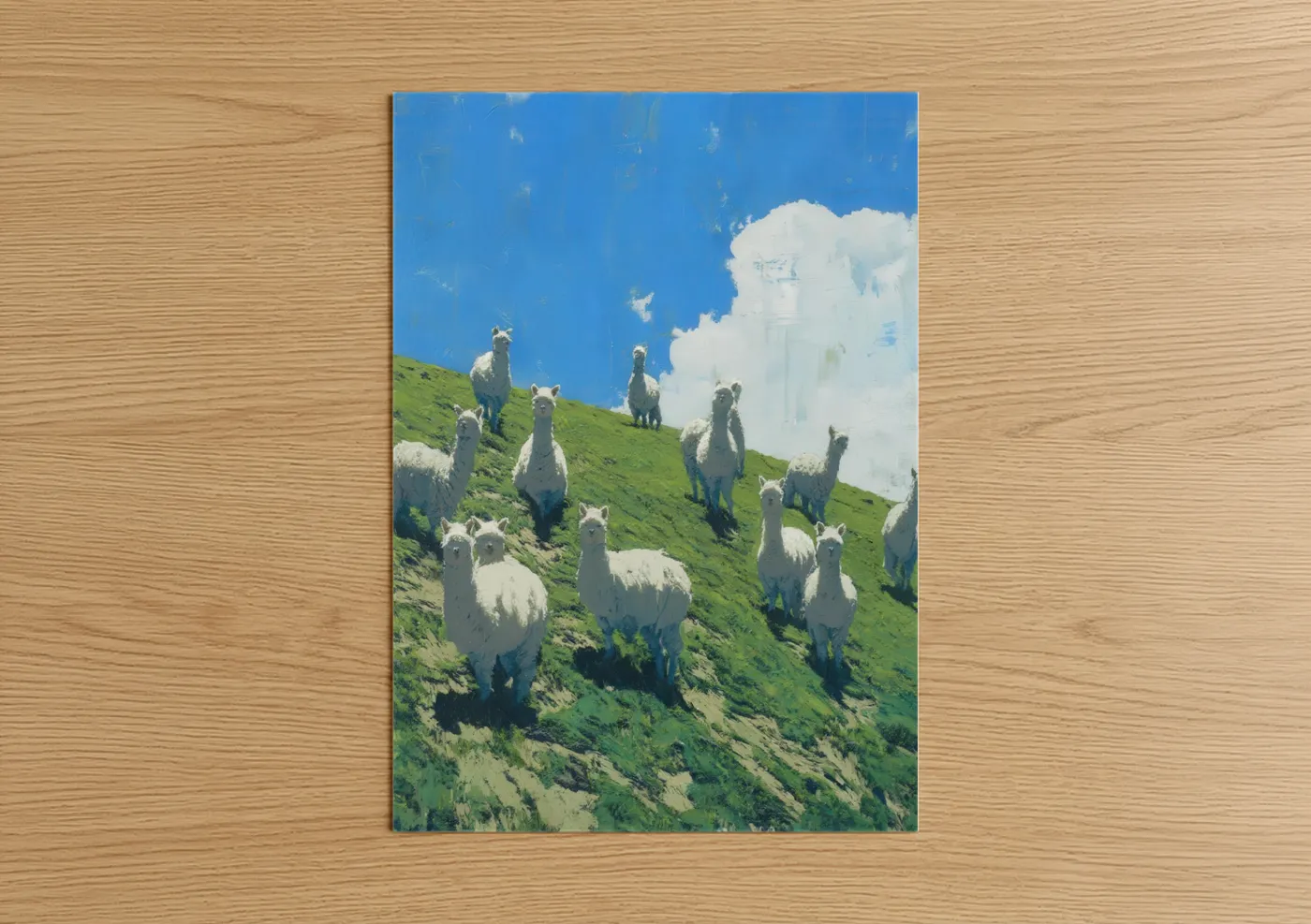 Alpine Alpaca Herd Mountain Meadow Wall Art