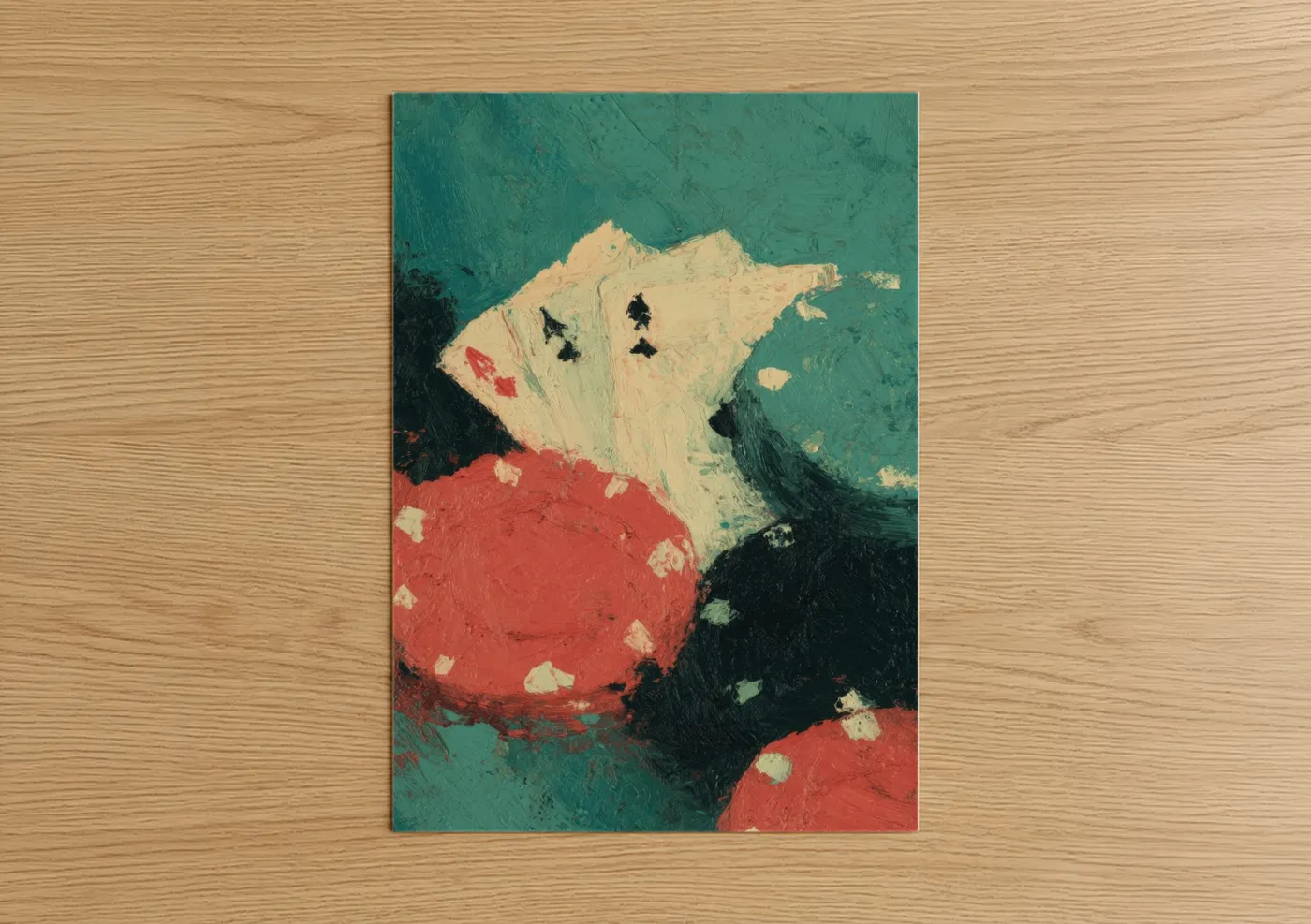 Abstract Poker Cards Modern Art Wall Art