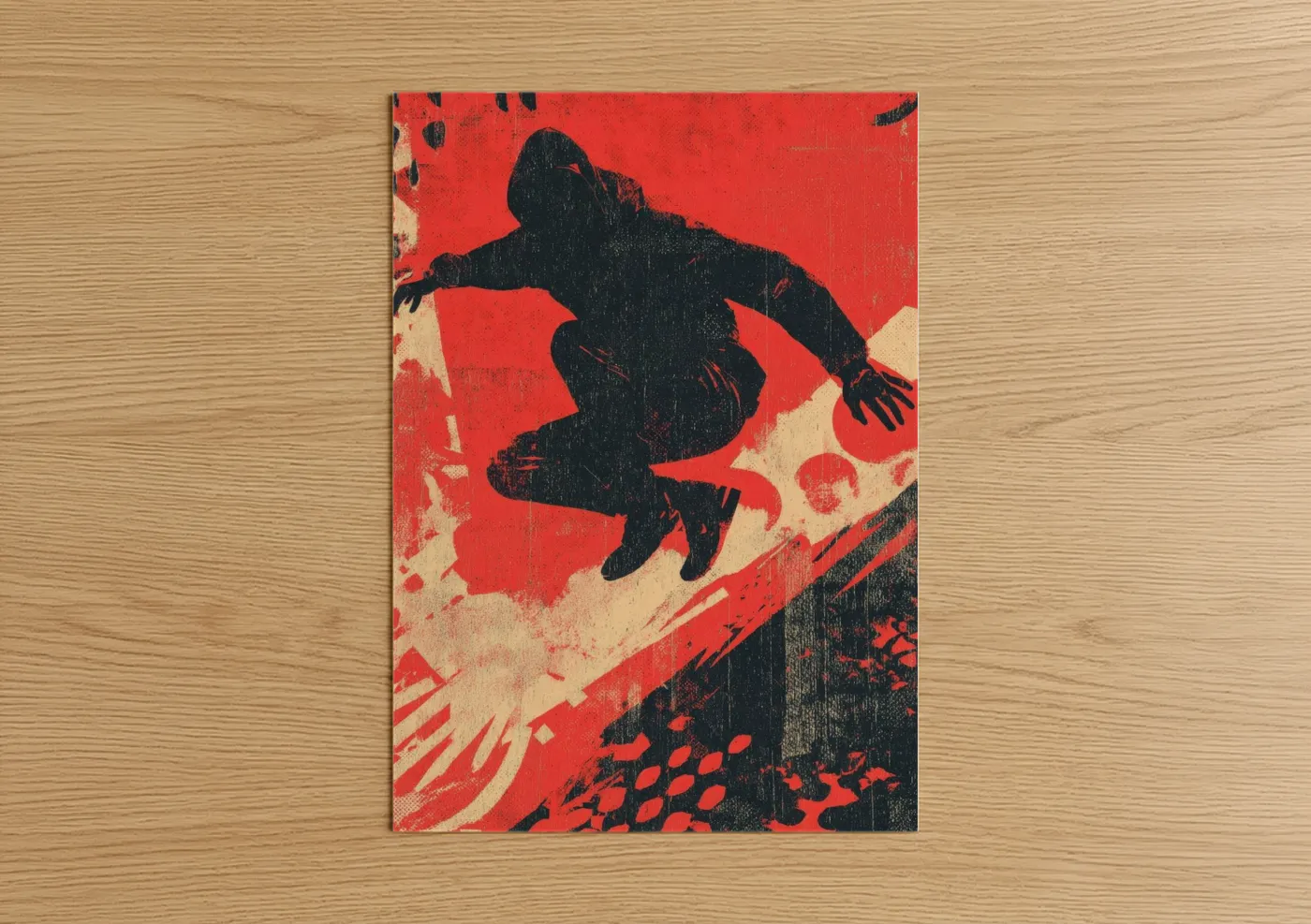 Urban Parkour Silhouette Action Wall Art
