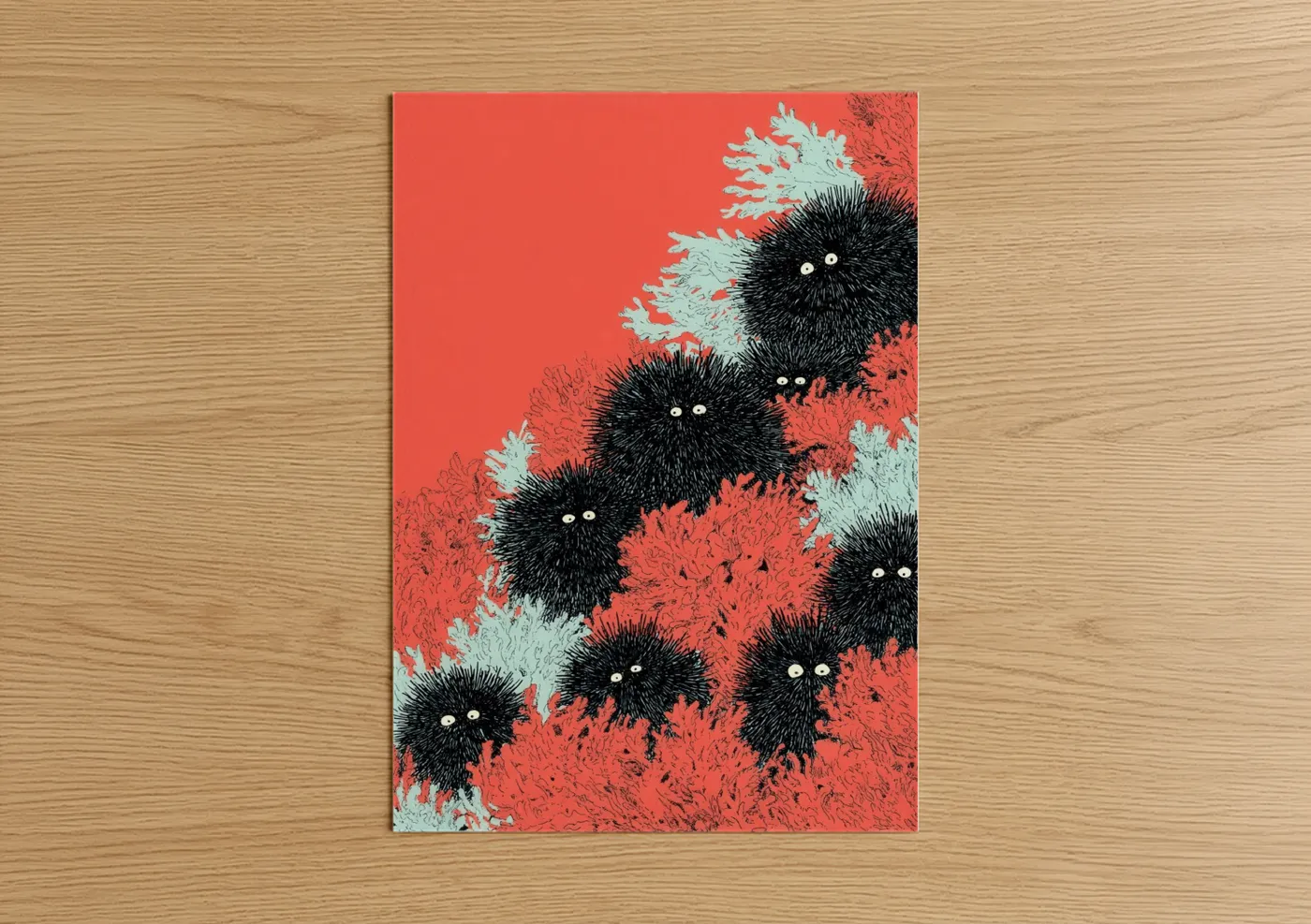 Spiky Sea Urchins Coral Reef Wall Art