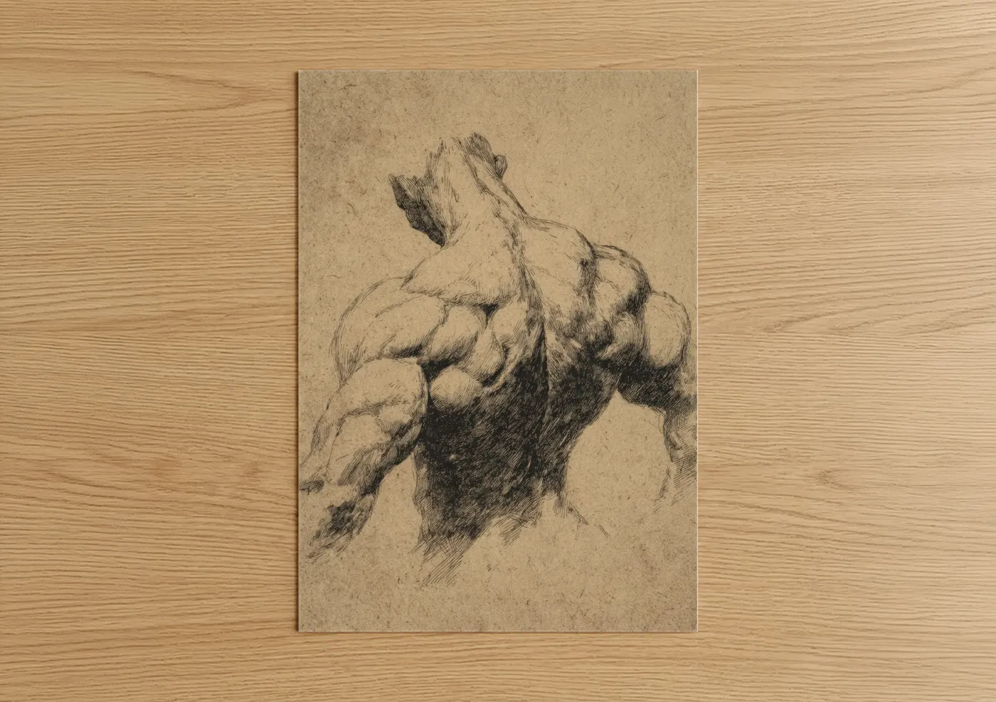 Muscular Anatomy Sketch Fine Wall Art