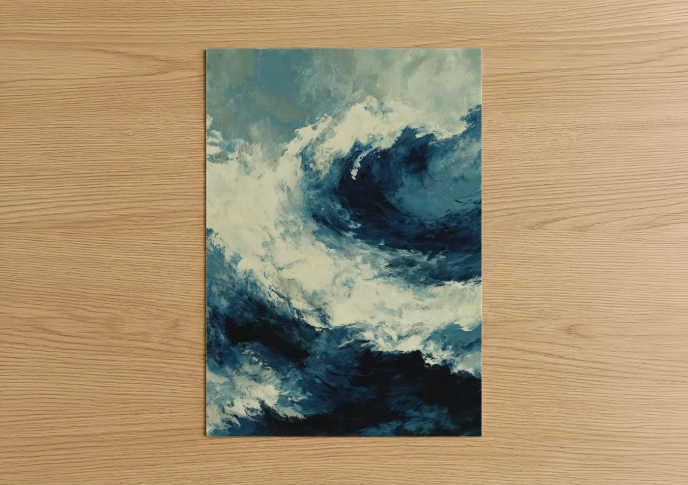 Dramatic Storm Wave Abstract Ocean Wall Art