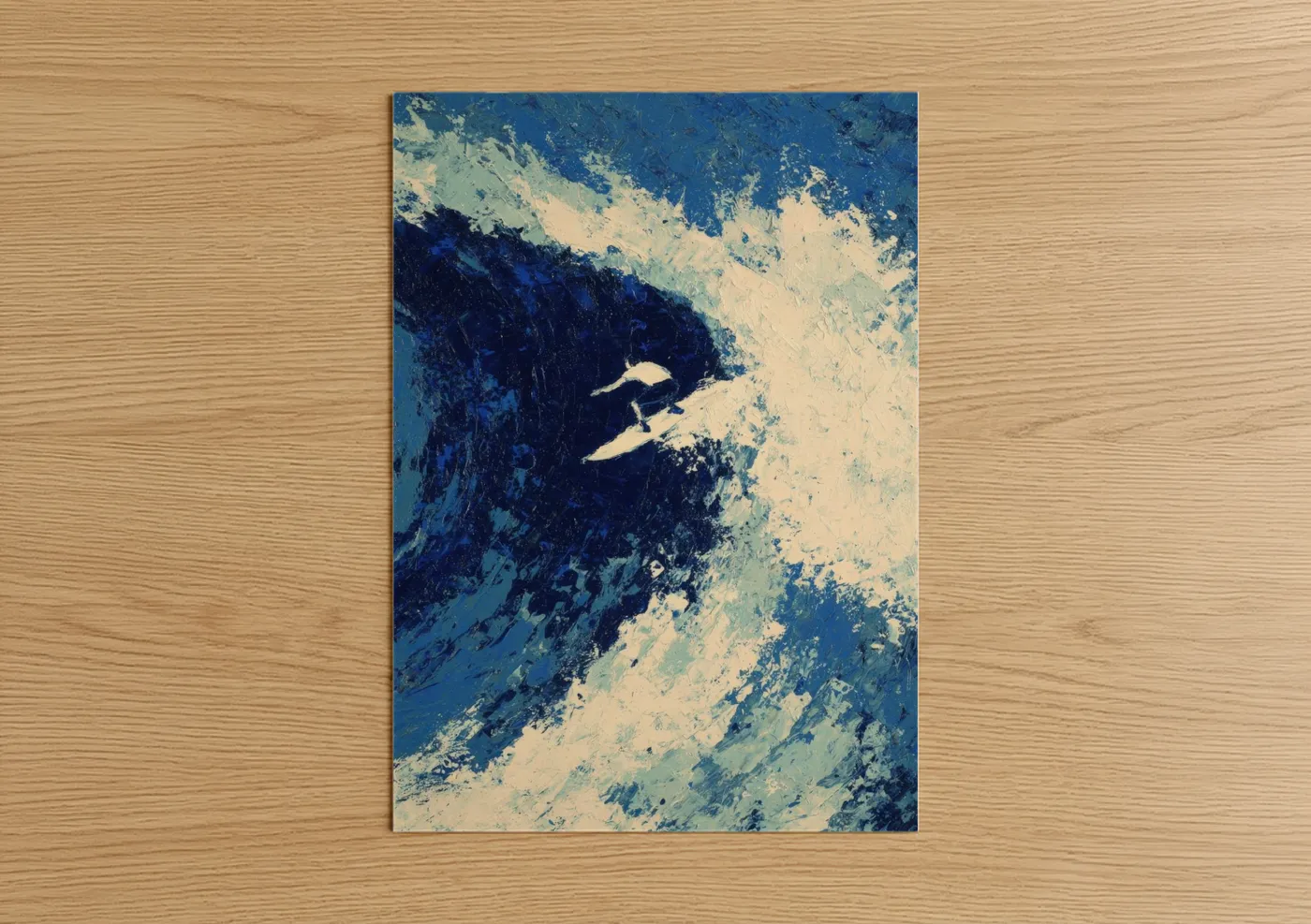 Abstract Surfer Ocean Wave Wall Art
