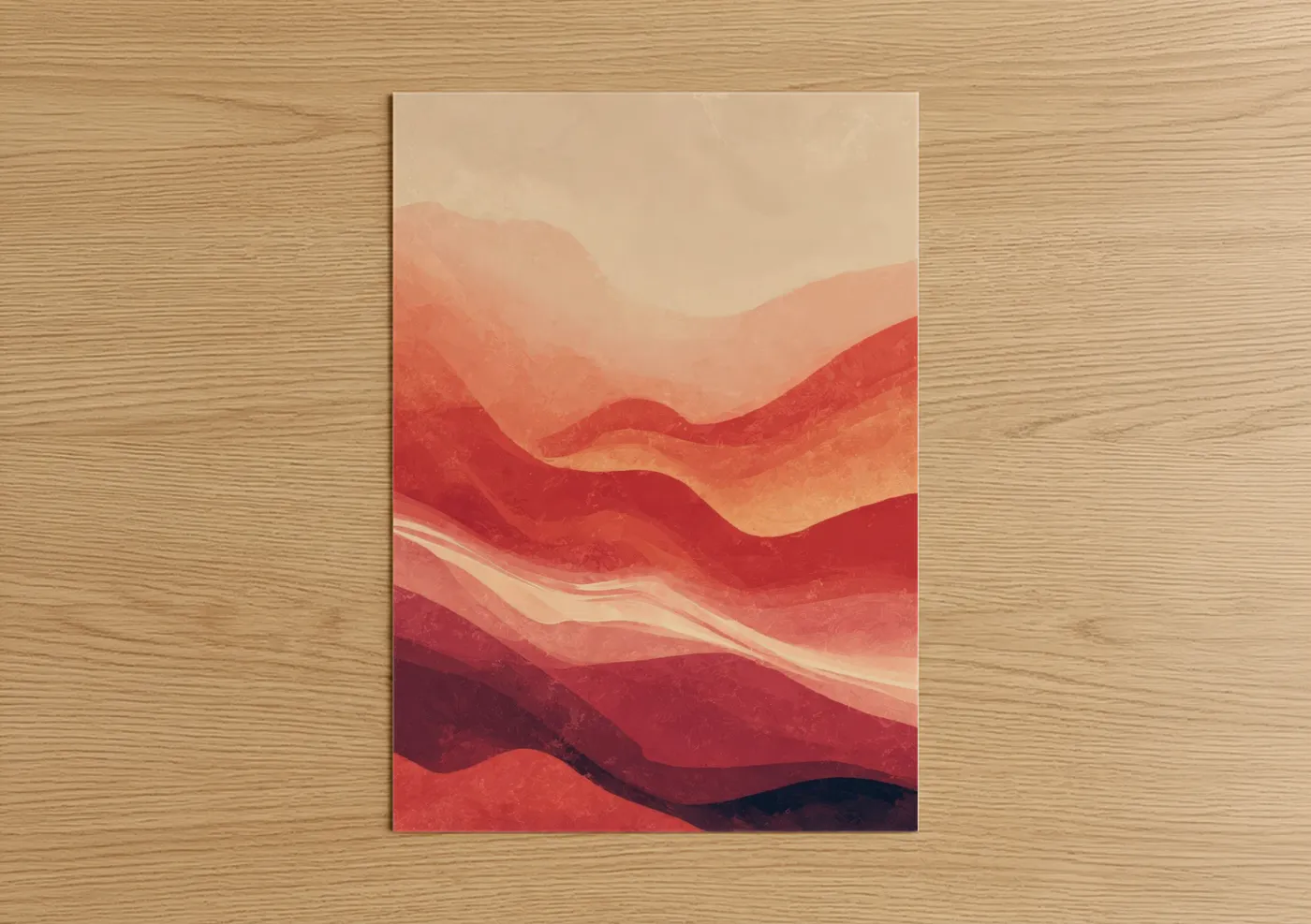 Crimson Canyon Layers Abstract Wall Art
