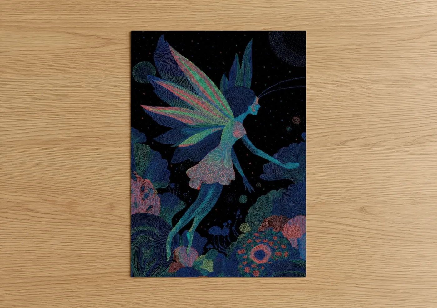Cosmic Fairy Mystical Illustration Wall Art