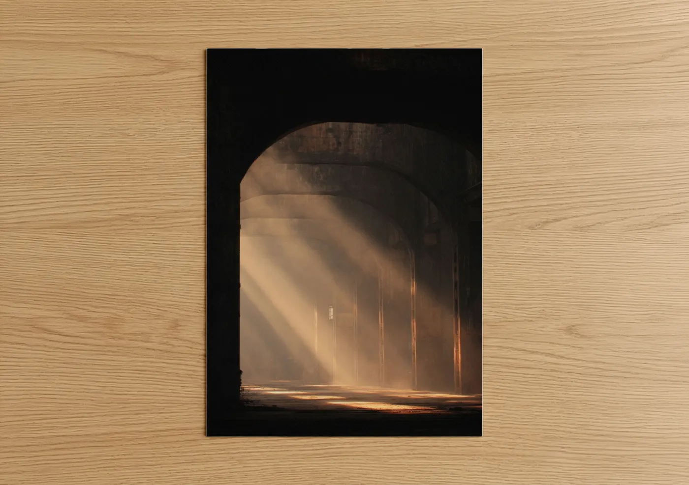 Golden Arch Light Rays Architecture Wall Art