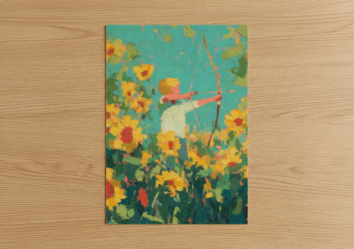 Sunflower Archer Floral Art Print Wall Art