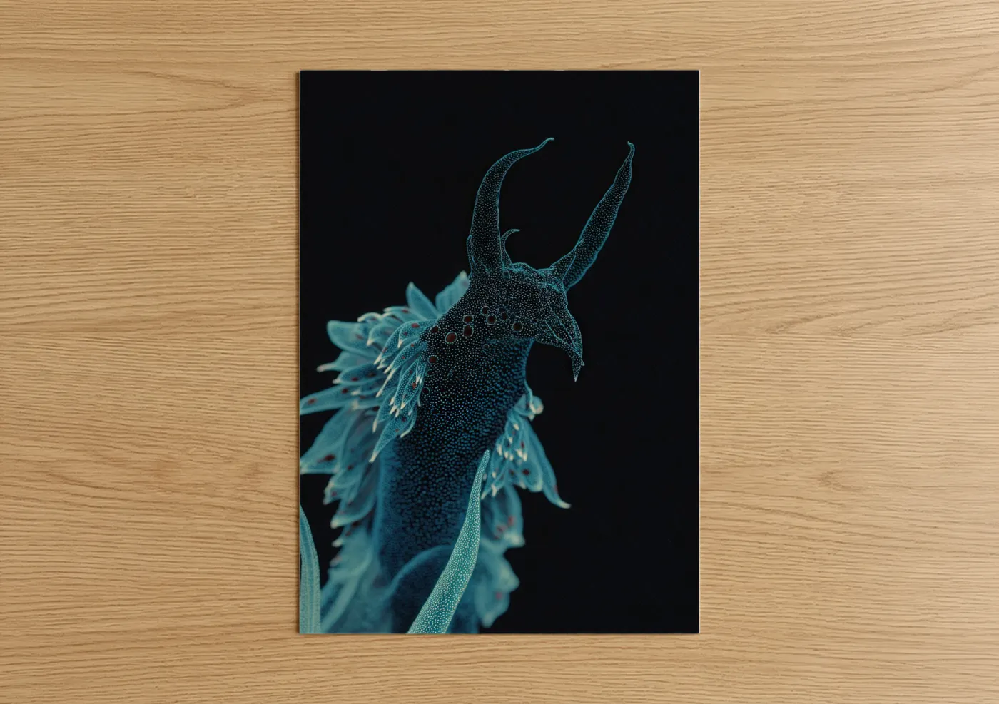 Turquoise Nudibranch Sea Creature Wall Art