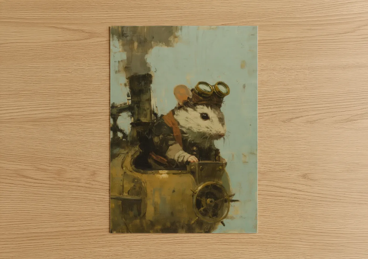 Steampunk Gerbil with Goggles Adventure Wall Art