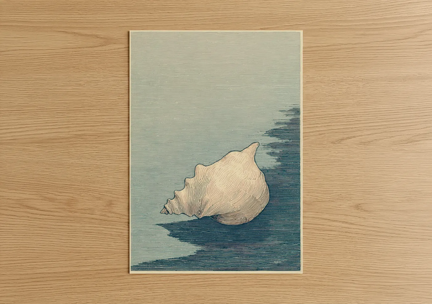 Coastal Seashell Nautical Illustration Wall Art