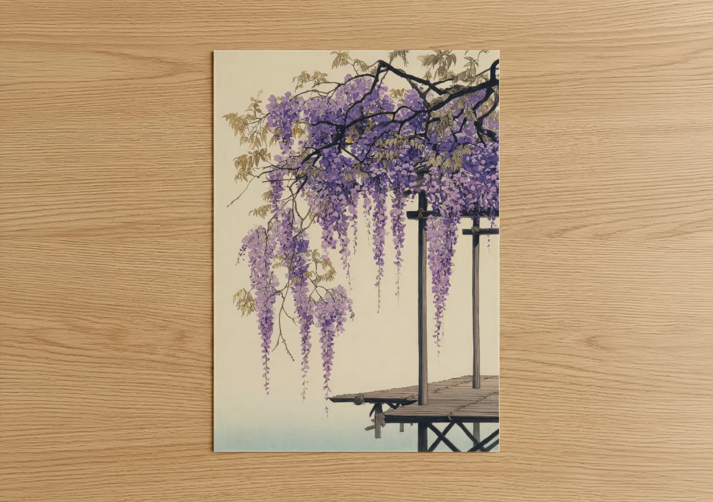 Purple Wisteria Flowers Pergola Wall Art