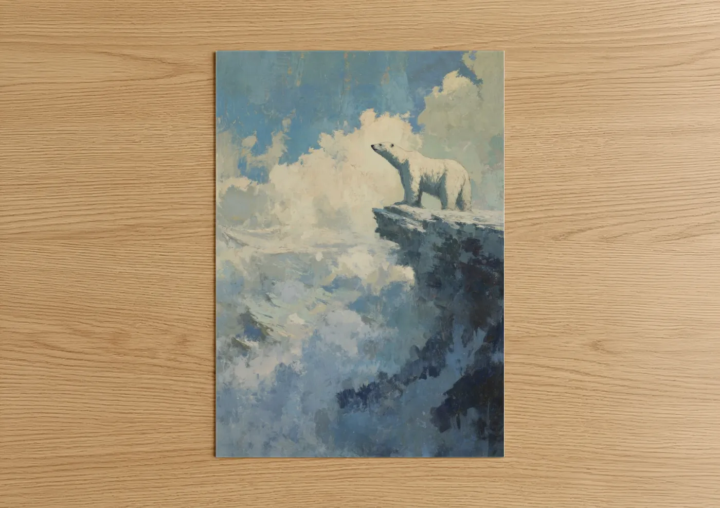 Polar Bear Snowy Mountain Wilderness Wall Art