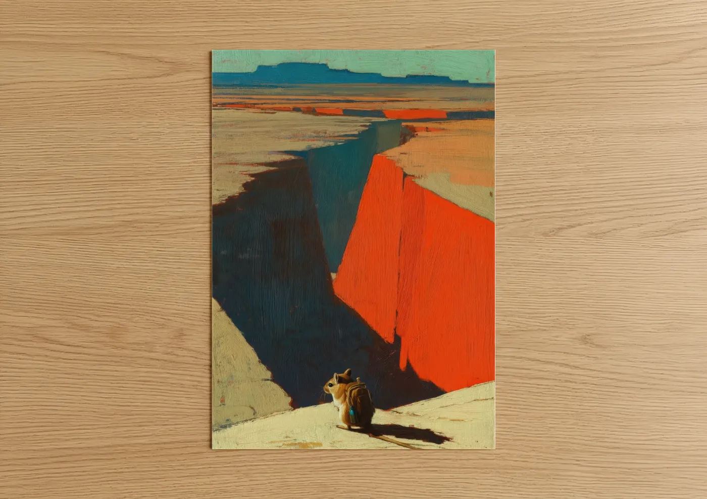 Desert Gerbil Minimalist Landscape Wall Art