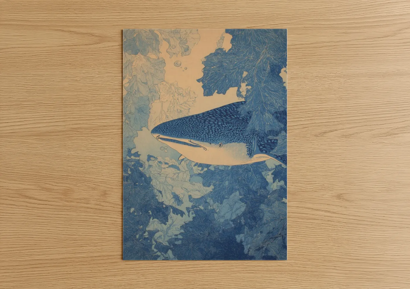 Spotted Whale Shark Coastal Art Print Wall Art