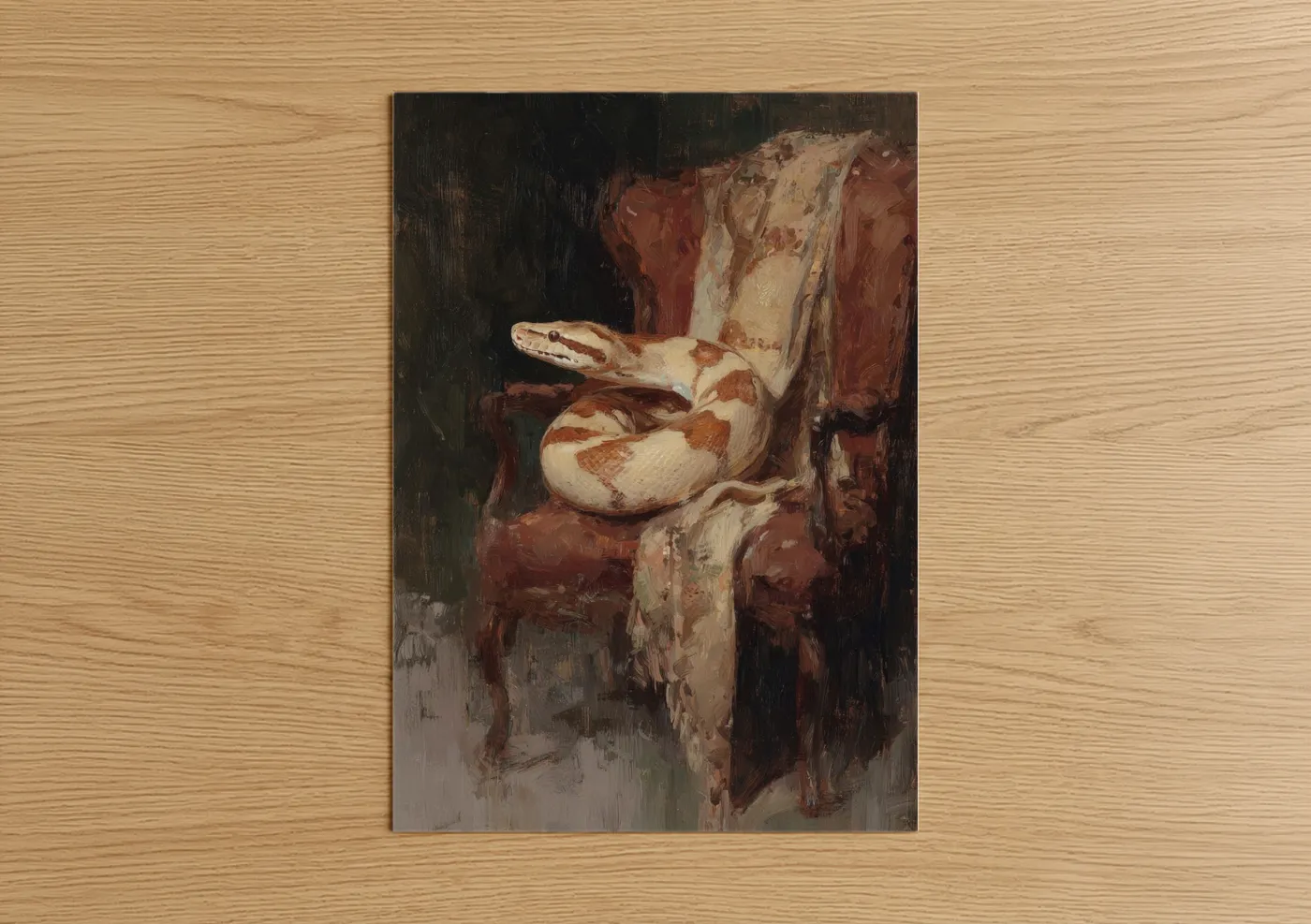 Coiled Boa Constrictor Classic Oil Painting Wall Art