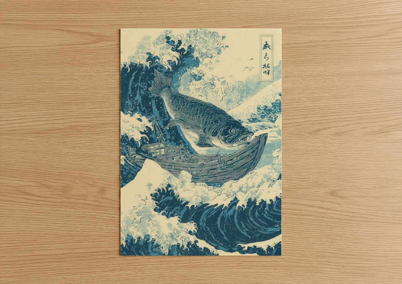 Great Wave Tarpon Japanese Woodblock Wall Art