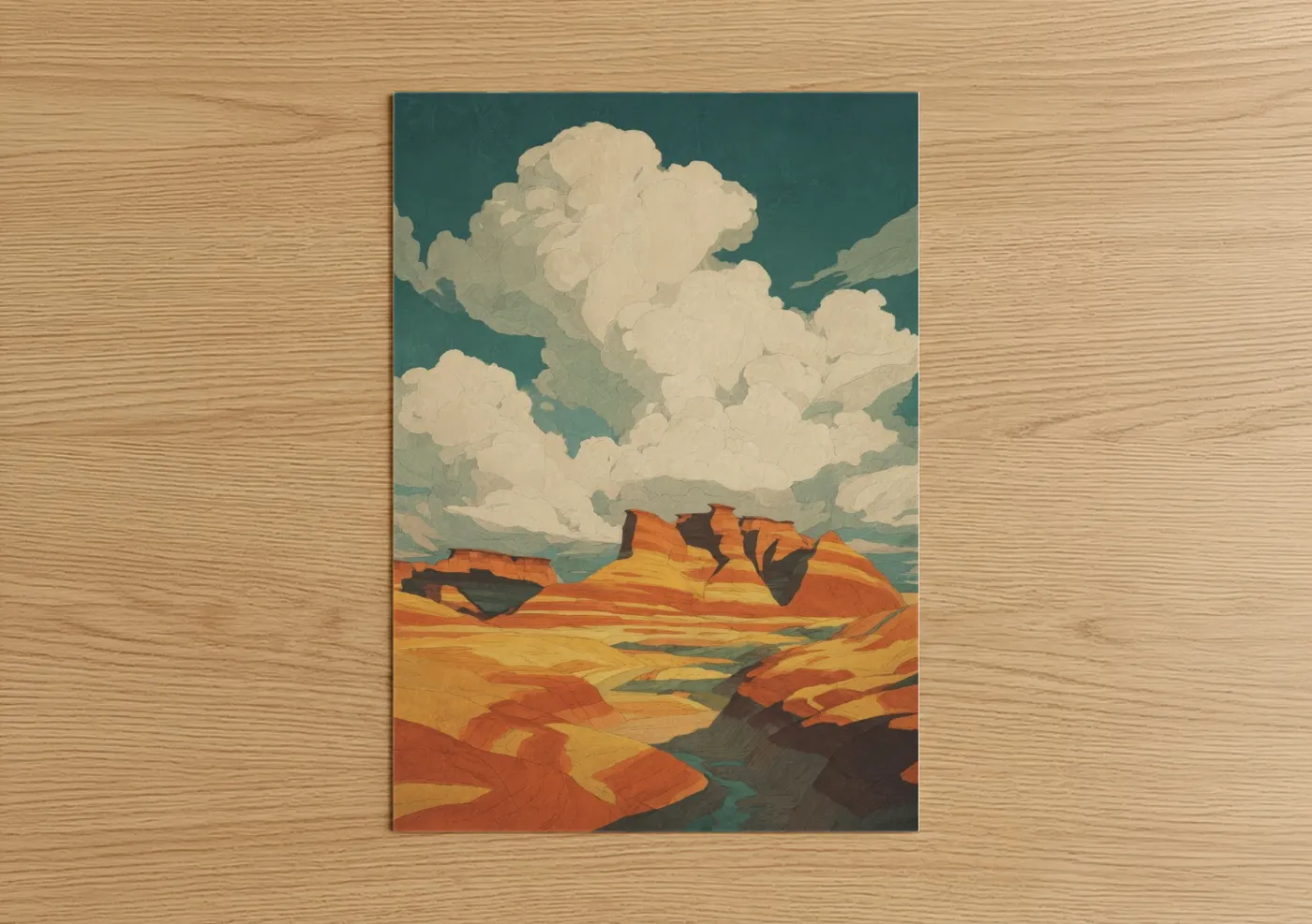 Golden Desert Dune Landscape Wall Art
