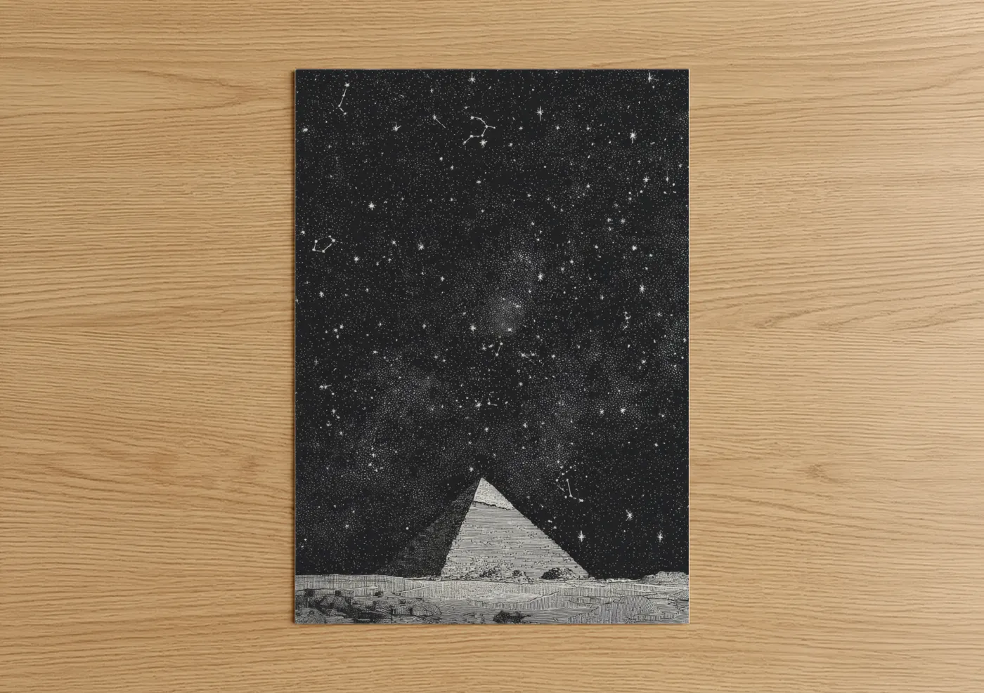 Celestial Pyramid Night Sky Starfield Wall Art