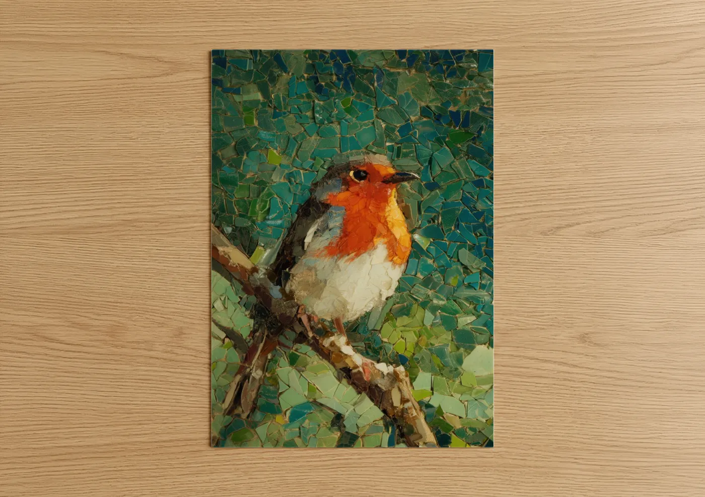 Vibrant Finch Leaf Collage Wall Art