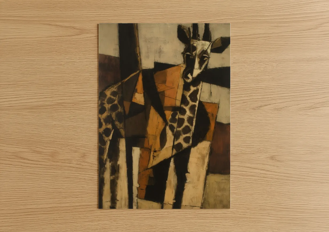 Geometric Giraffe Modern Abstract Wall Art