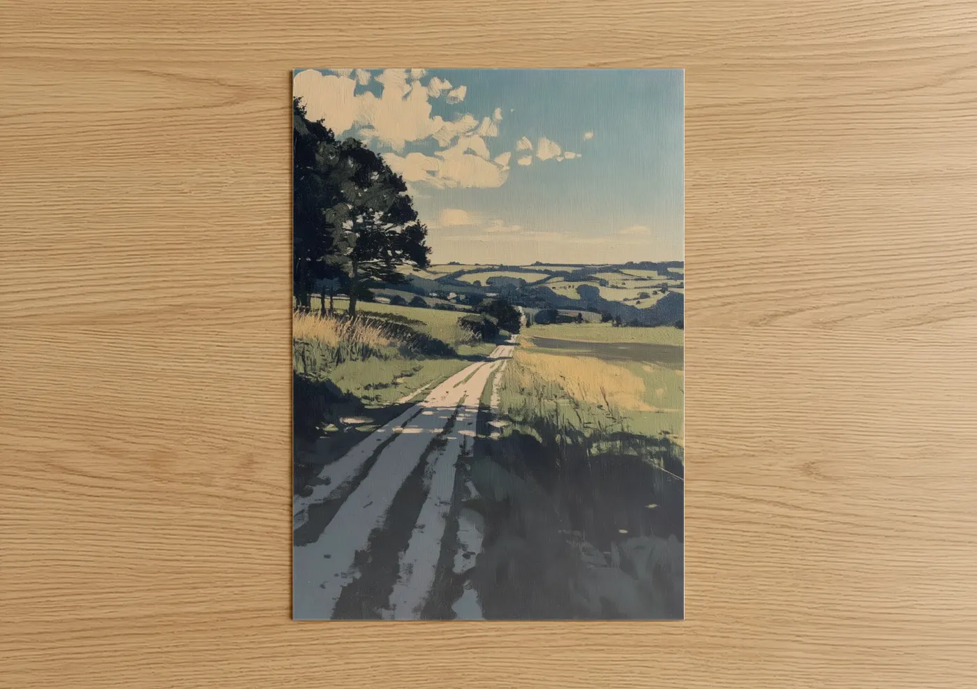 Rural Landscape with Wet Field Road Wall Art