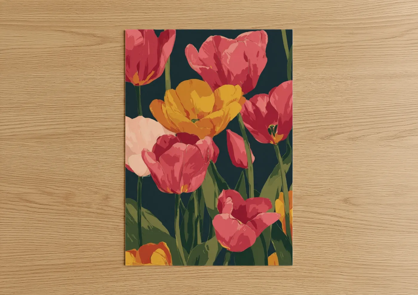 Vibrant Tulip Garden Floral Wall Art