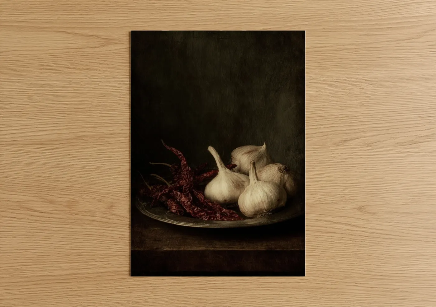 Garlic and Red Chili Still Life Wall Art