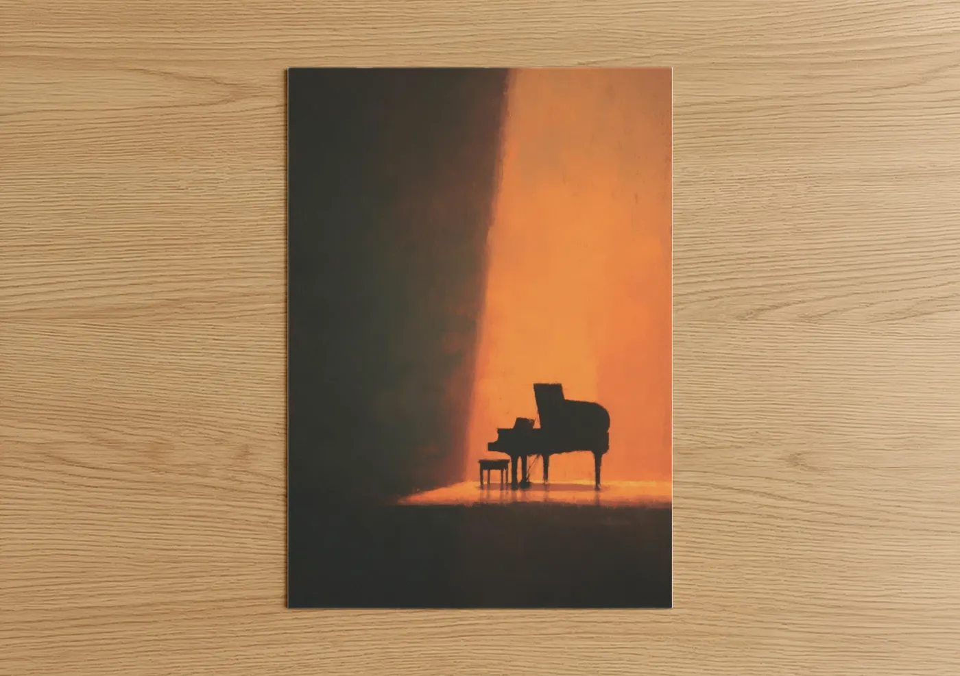 Grand Piano Spotlight Stage Performance Wall Art