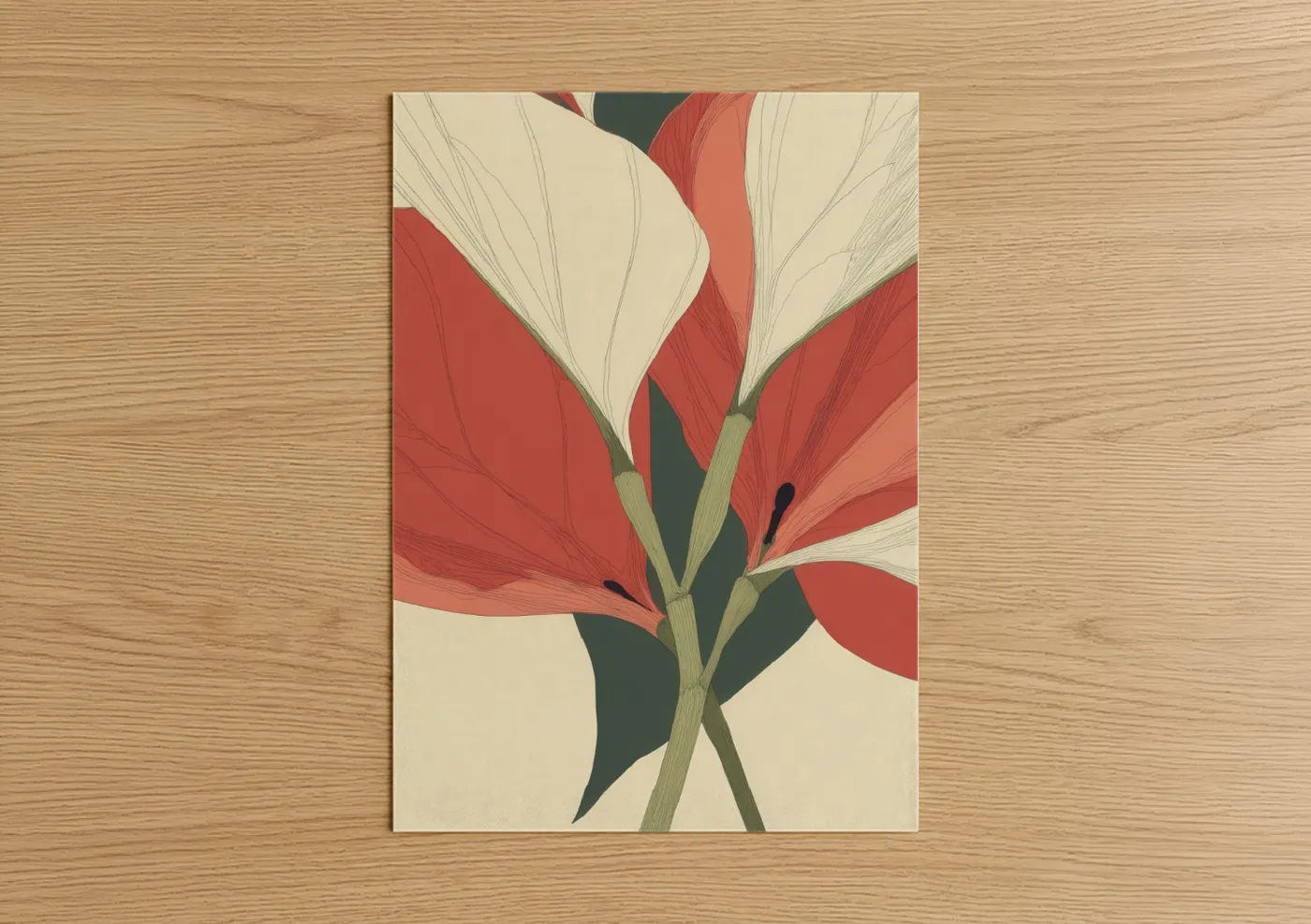 Crimson Rhododendron Botanical Wall Art