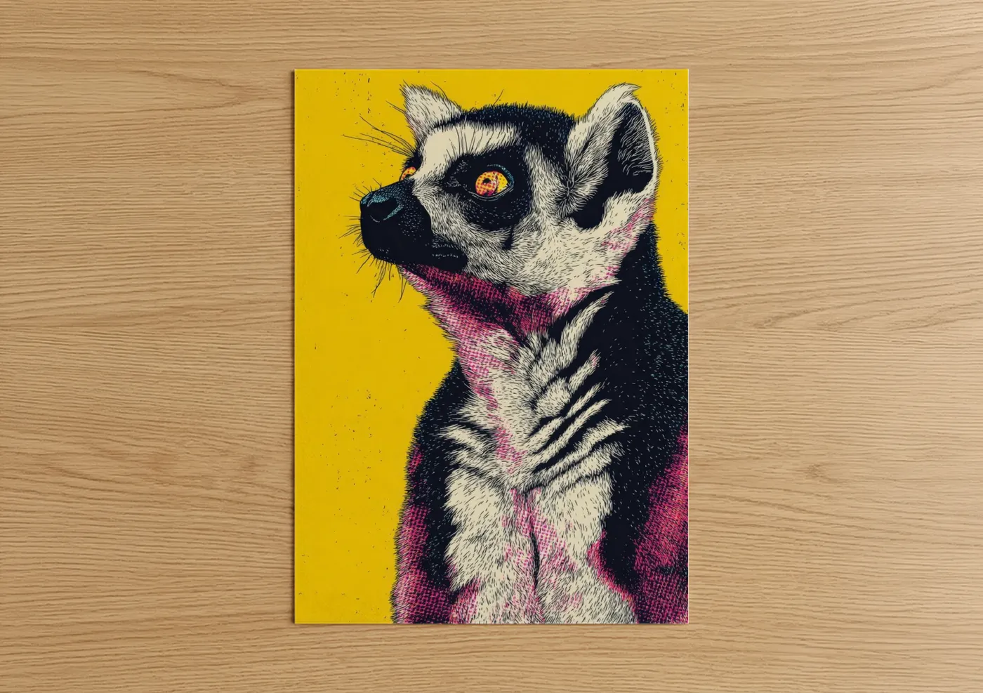 Golden-Eyed Lemur Pop Art Portrait Wall Art