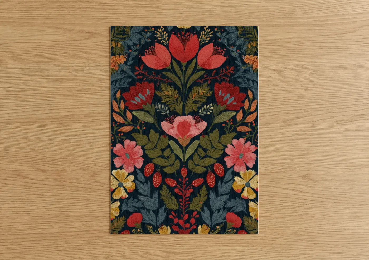 Crimson Orchid Garden Floral Wall Art