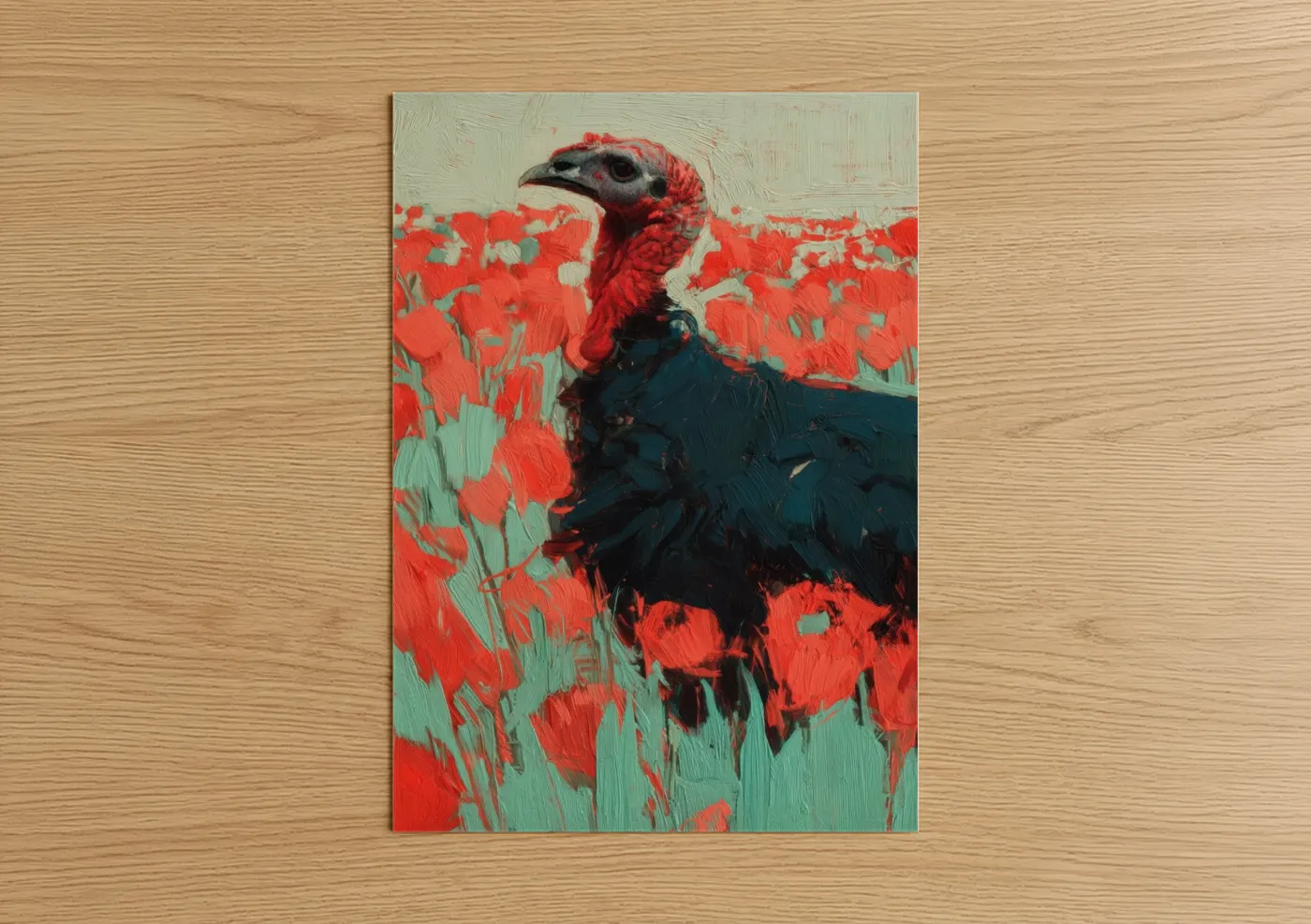 Red Turkey Vibrant Oil Paint Wall Art