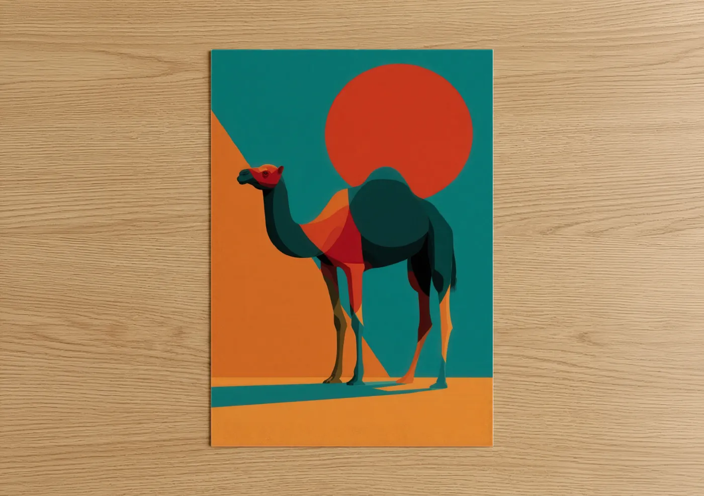 Desert Camel Modern Geometric Wall Art