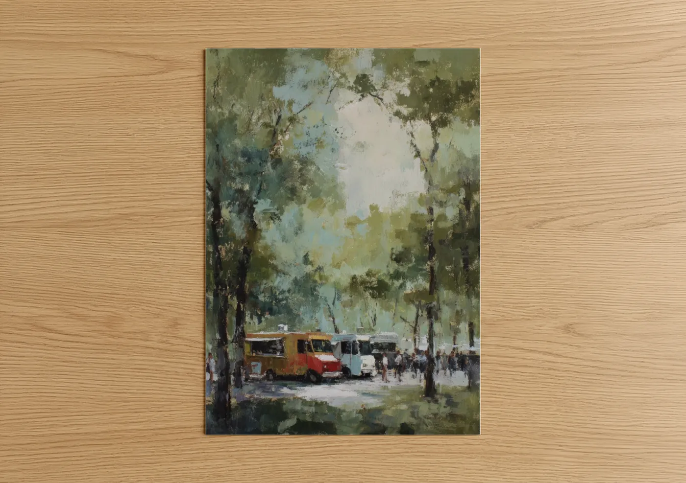 Vintage Food Truck Park Impressionist Art Wall Art