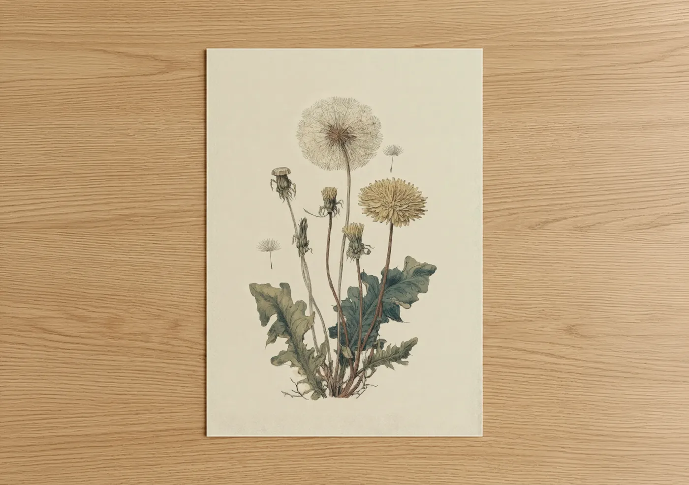 Botanical Dandelion Illustration Wall Art