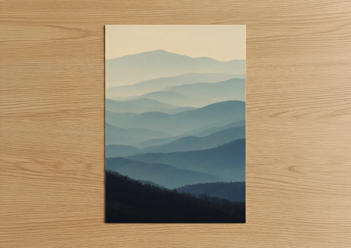 Misty Blue Ridge Mountains Layered Peaks Wall Art