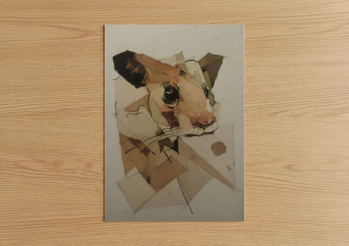 Geometric Hamster Abstract Art Illustration Wall Art