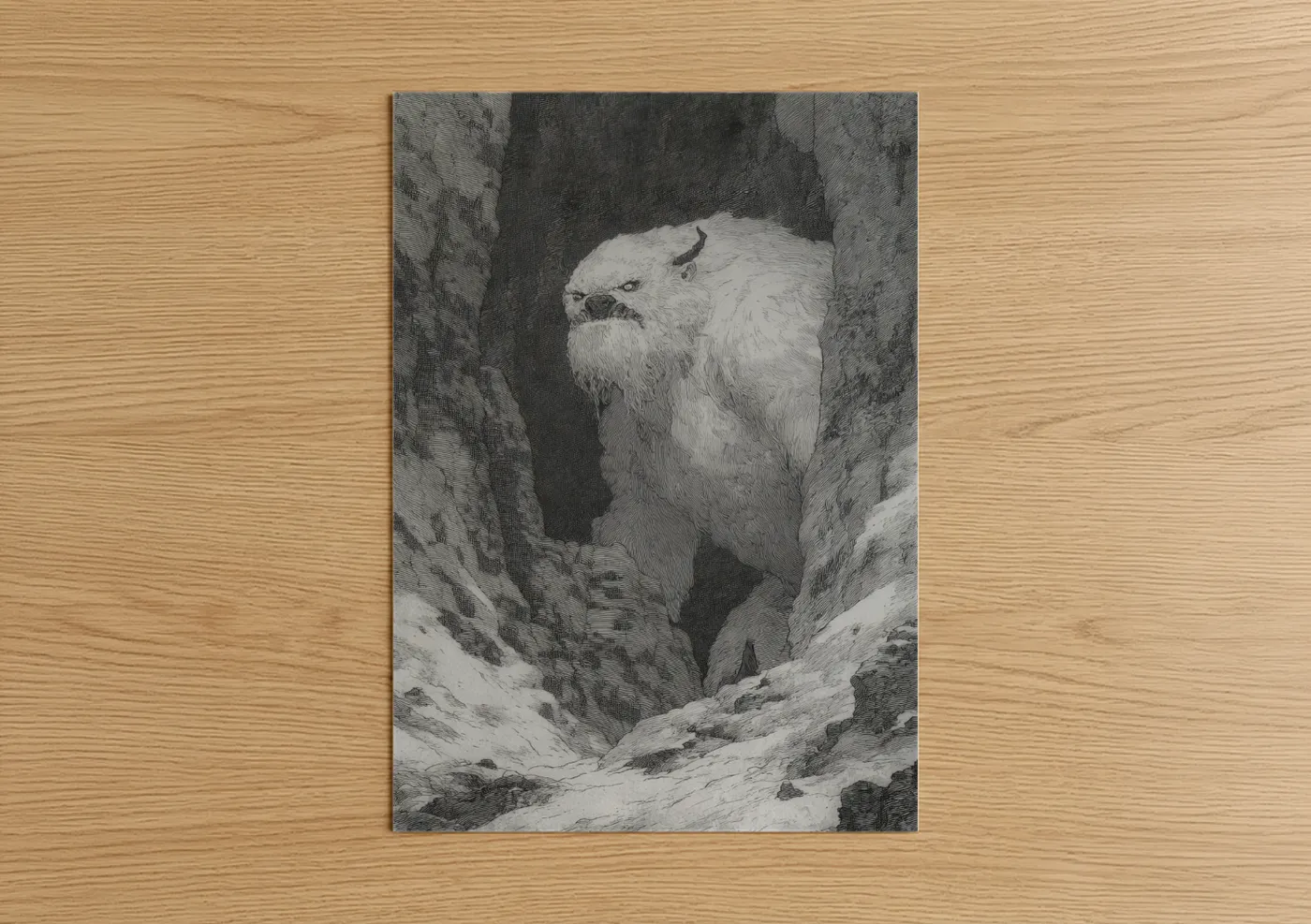 Mythical Yeti Canyon Guardian Wall Art