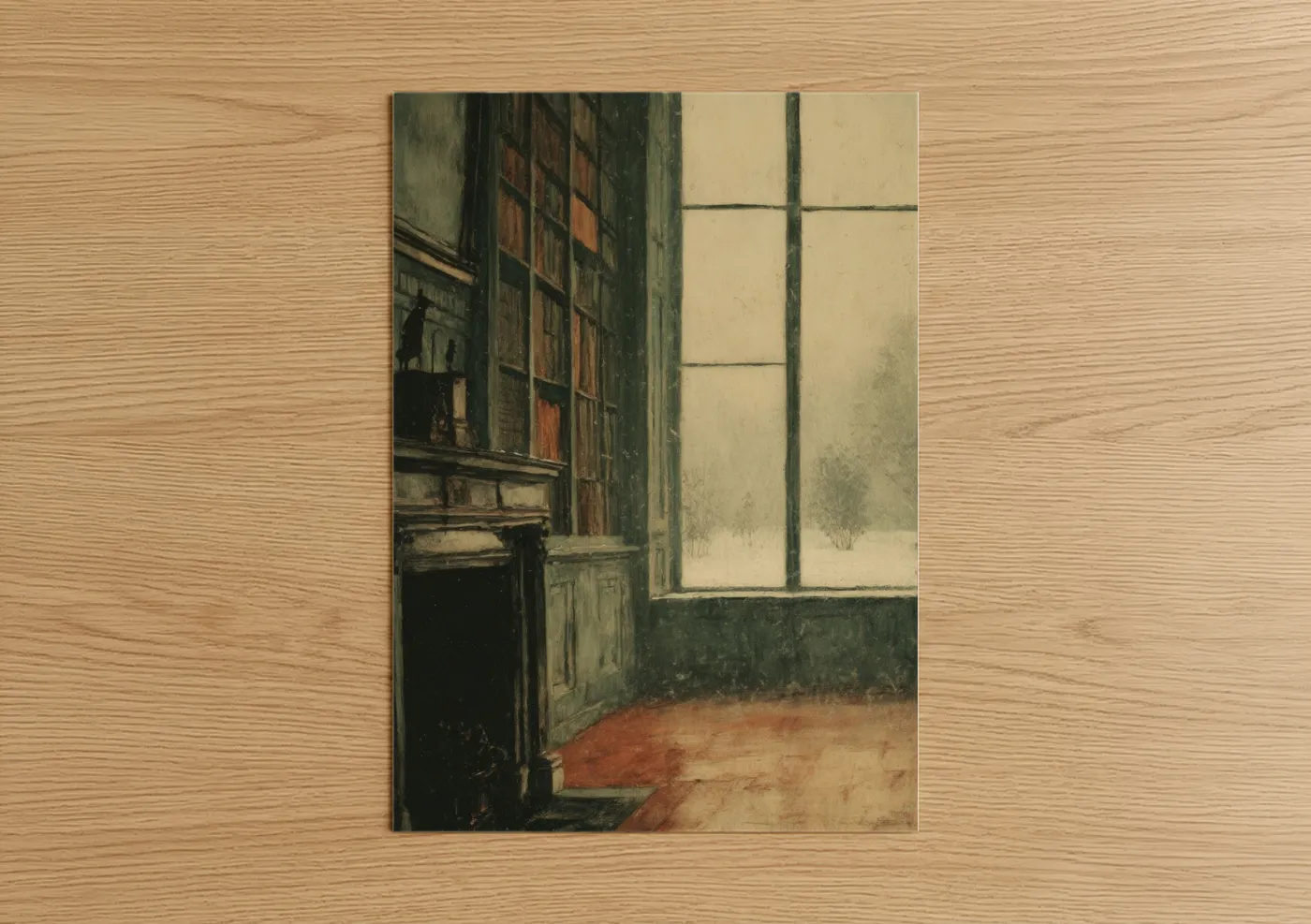 Winter Landscape With Snowy Window Wall Art