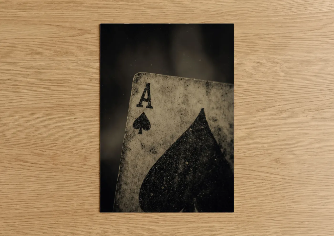 Vintage Ace of Spades Playing Card Wall Art