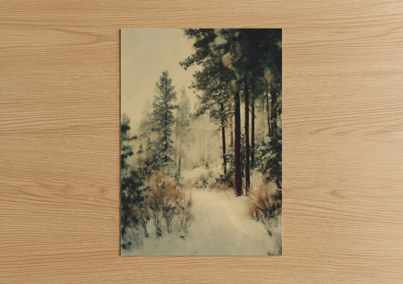 Snowy Pine Forest Winter Landscape Wall Art