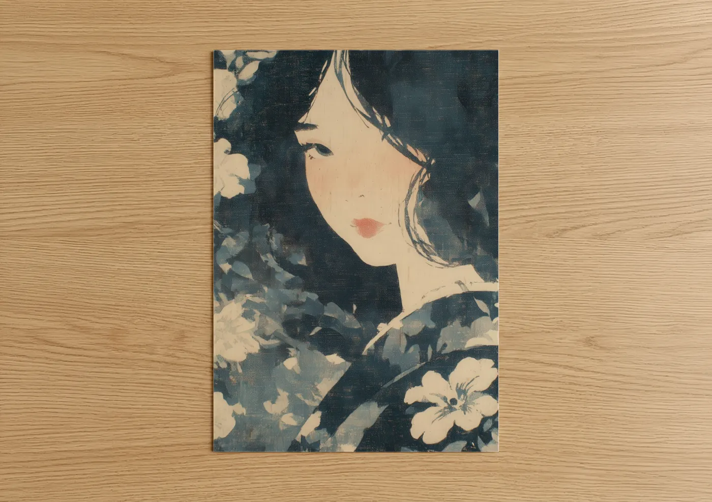 Serene Floral Fashion Illustration Wall Art