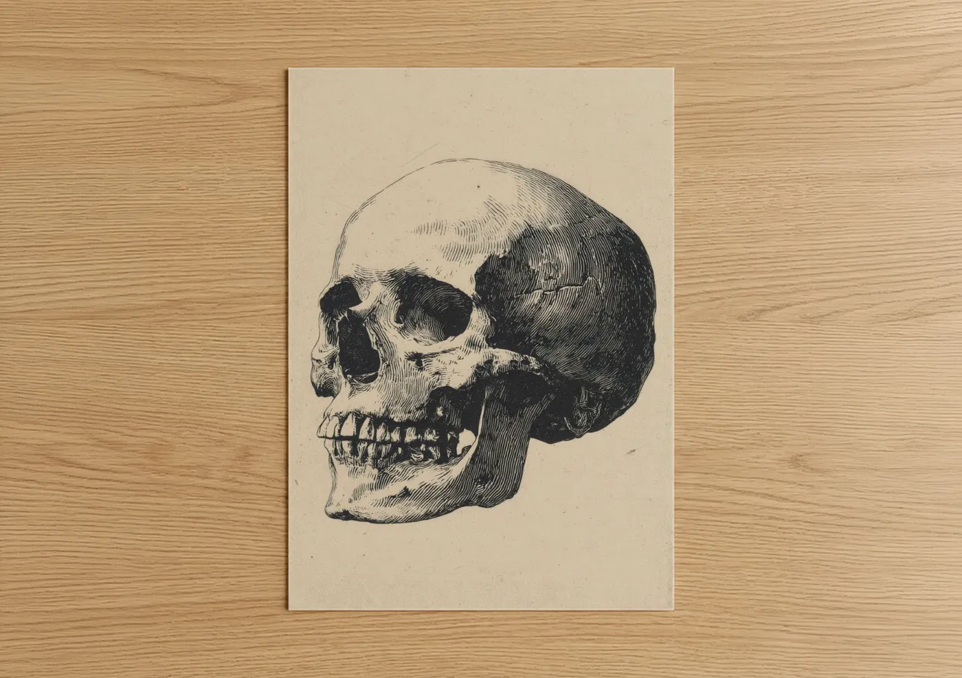 Classic Anatomical Skull Line Wall Art