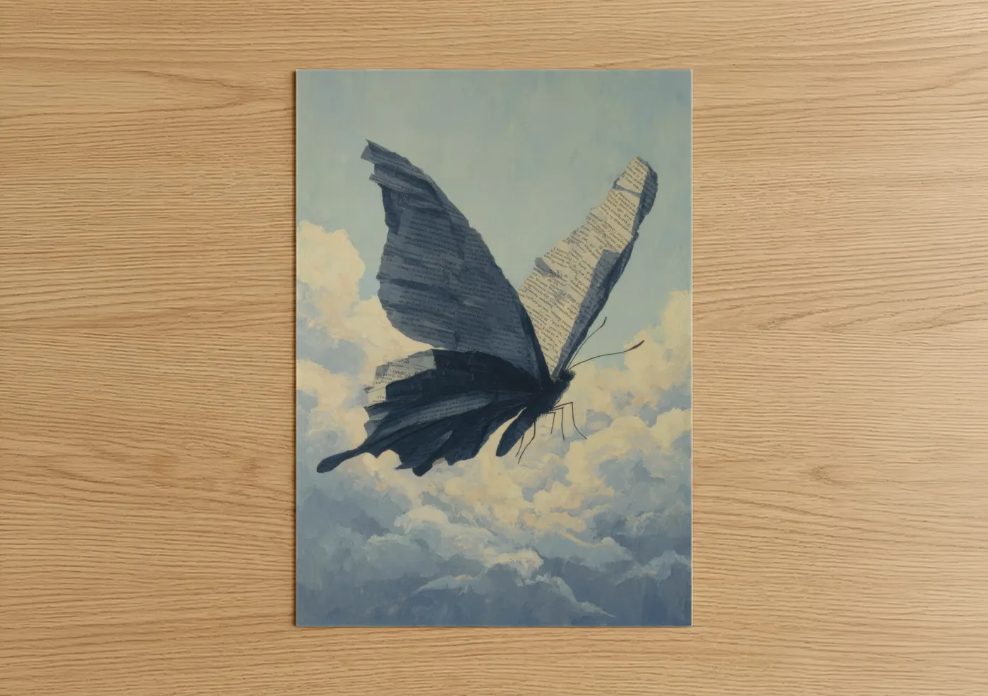 Literary Butterfly Sky Art Print Wall Art