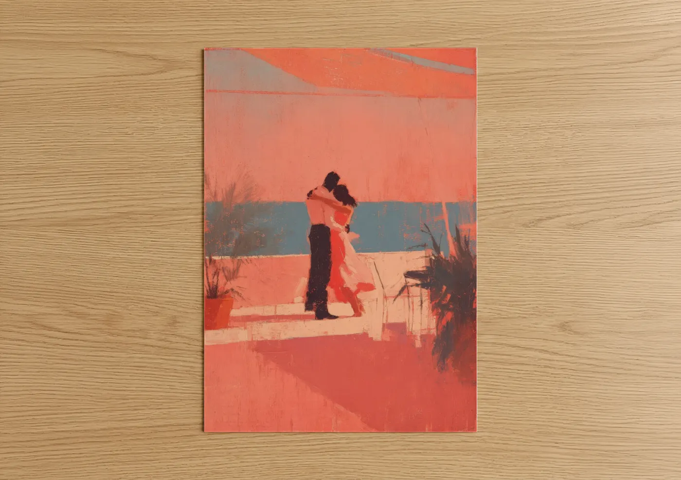 Romantic Ballroom Dance Sunset Wall Art