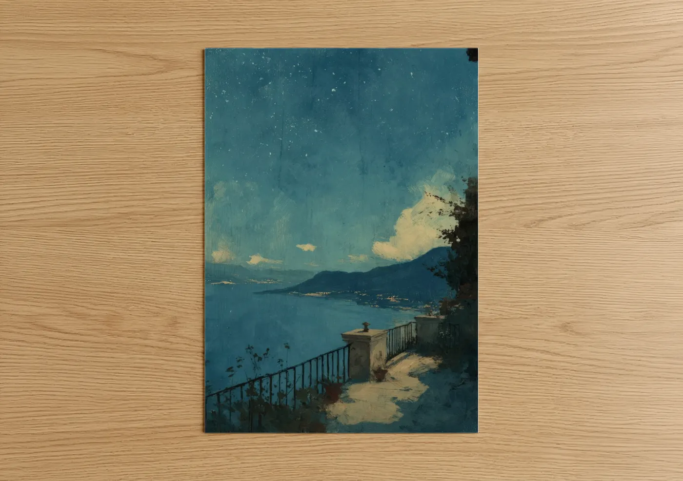 Starlit Coastal Vista Night Sky Wall Art