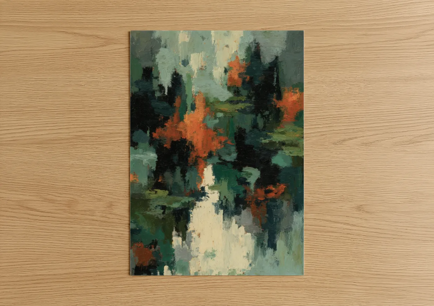 Autumn Cypress Forest Abstract Art Wall Art