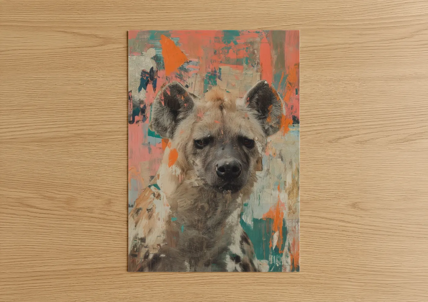 Painted Hyena Contemporary Wall Art