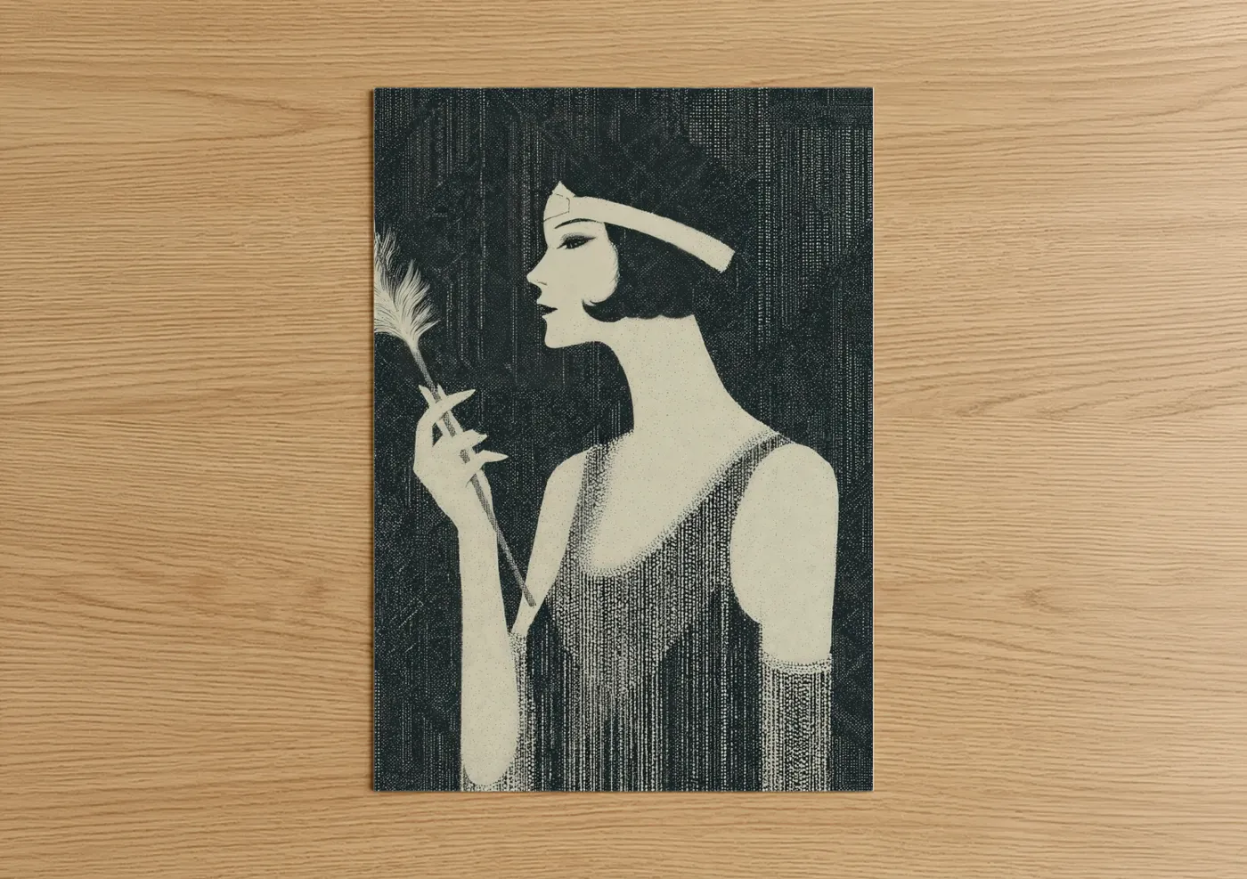 Art Deco Woman Vintage Fashion Illustration Wall Art