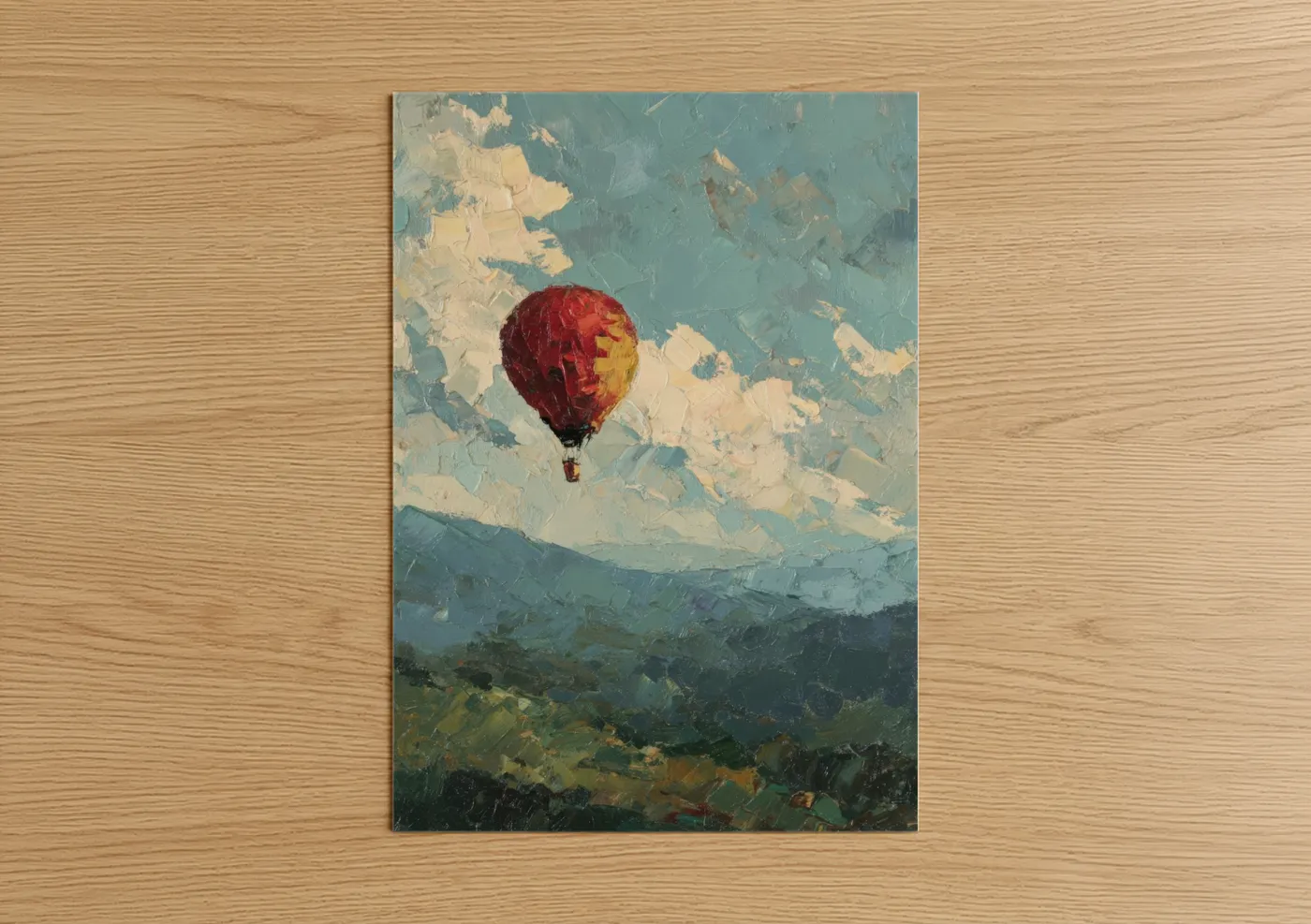 Red Hot Air Balloon Scenic Flight Wall Art